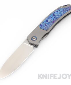 Trevor Burger Custom Knives TBC-URBANXL24 M390 Satin Plain Blade with Dressed Black Timascus Inlay Handles