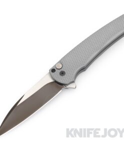 Pro-tech Knives PT2022-Malibu.01 Nashville Custom Knife Show Malibu Flipper 2-Tone Irie Custom Mirror/ DLC Blade with Textured Grey Handles/ MOP Button