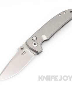 Les George Knives VECP Button Lock Stonewash Blade with Titanium Handle