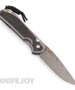 Chris Reeve Knives Large Sebenza 31 Raindrop Damascus Drop Point Blade with Bog Oak Inlay Matte Handles