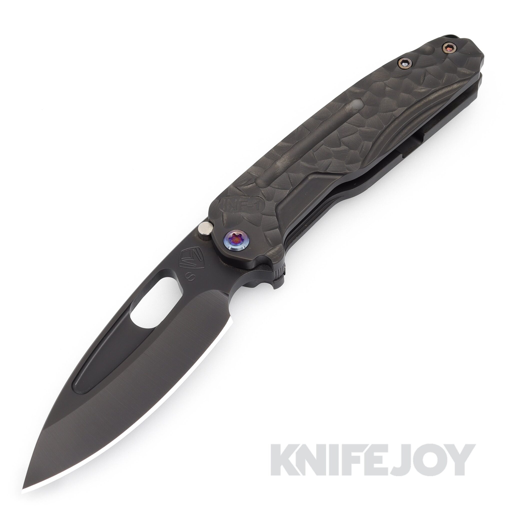 Medford Knives Infraction S35VN PVD Blade with PVD "Peaks & Valleys" Sculpted Handles/ Flamed Hardware and Clip