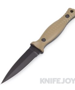 Les George Knives Galvo Dagger 3V FDE Cerakote Aluminum Morph and Black Cerakote Blade