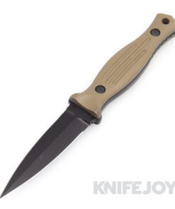 Les George Knives Galvo Dagger 3V FDE Cerakote Aluminum Fuller and Black Cerakote Blade