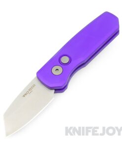 Pro-tech Knives PTR5401-PURPLE Auto Runt 5 Stonewash Reverse Tanto Magnacut Blade with Purple Aluminum Handles
