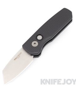 Pro-tech Knives PTR5405 Auto Runt 5 Stonewash Reverse Tanto Magnacut Blade with Textured Black Aluminum Handles