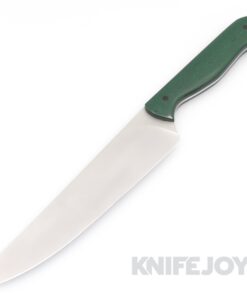 K.C. Gray Knives Custom Kitchen Slicer AEB-L Fixed Blade with Vintage Emerald Micarta Handles