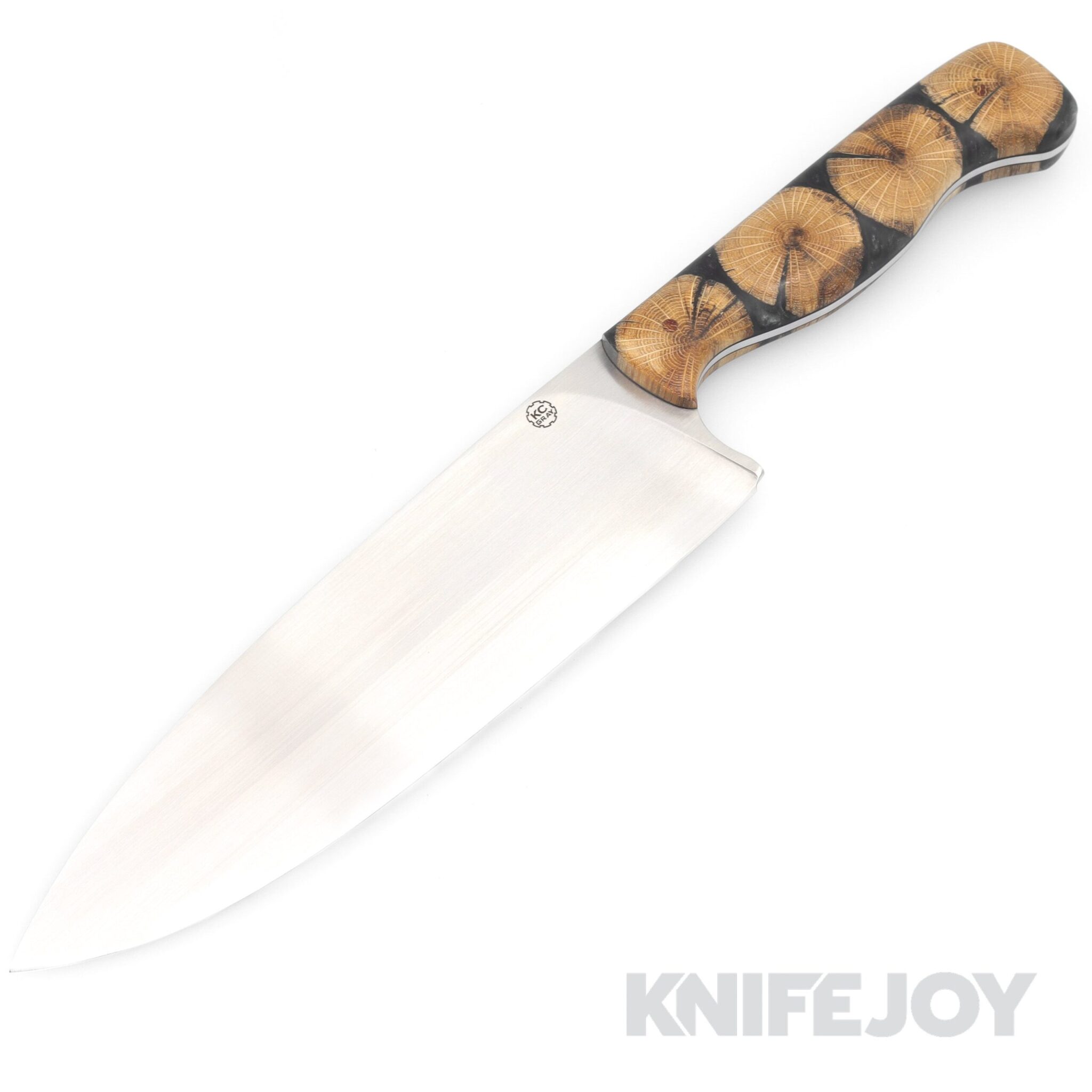 K.C. Gray Knives Custom Classic Chef Knife AEB-L Fixed Blade with Wood/ Resin Handles