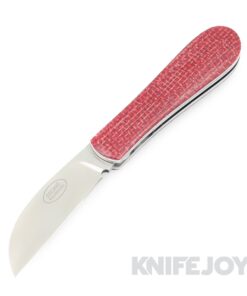 Tinus Stone STONE146 Small Companion Slipjoint with Red Burlap Scales/ White Liners
