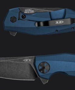 Zero Tolerance Knives ZT 0456TIBLU Sinkevich CPM-M4 Blackwash Drop Point Blade with 3D Machined Blue Titanium Handles