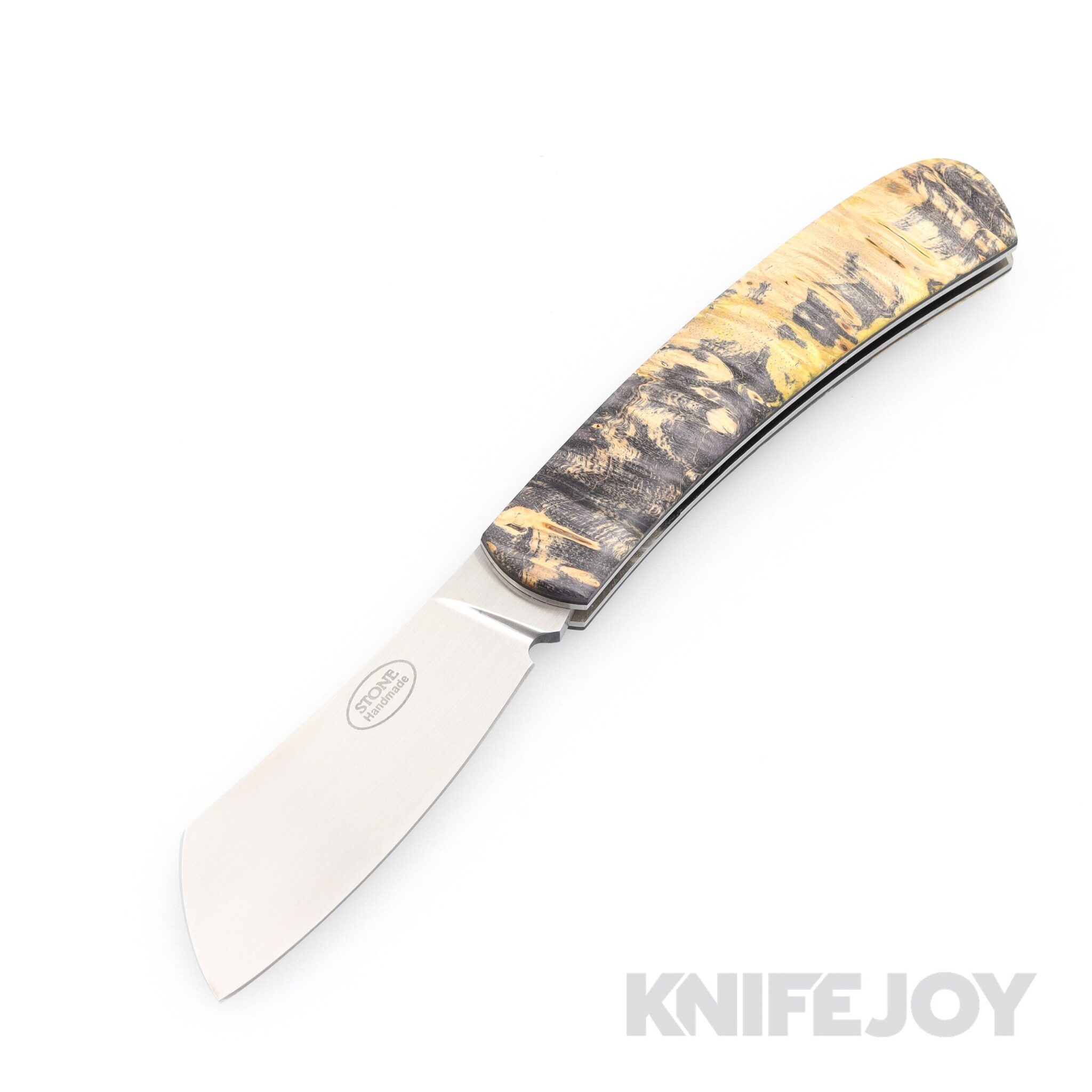 Tinus Stone STONE151 Cleaver Slipjoint with Dyed Maple Scales/ Black Liners