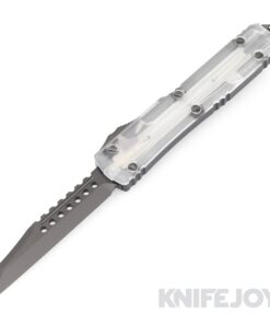 MICROTECH 119W-1DLCTCSH-Clear Top Auto Ultratech Warhound Shadow Signature Series DLC Standard Blade with DLC Handle/ Clear Top