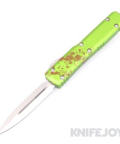 MICROTECH 122-10Z Zombietech (Ultratech)OTF Auto Double Edge Stonewash Standard Blade with Zombie Green Aluminum Handles
