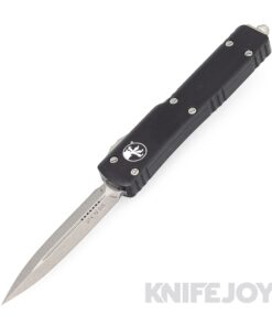 MICROTECH 147-10AP UTX-70 OTF Auto Double Edge Apocalyptic Standard Blade with Black Aluminum Handles