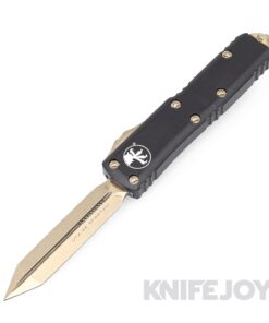 MICROTECH 230-13 UTX-85 Spartan OTF Auto Bronze Standard Blade with Black Aluminum Handles