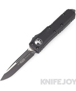 MICROTECH 231-1T UTX-85 II OTF Auto Single Edge Black Tactical Standard Blade with Black Aluminum Handles