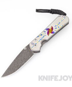 Chris Reeve Knives Small Sebenza 31 Drop Point Ladder Damascus Blade with Unique Designed Handles