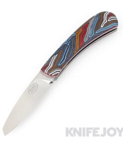 Tinus Stone STONE155 Slimline Native SlipJoint with Multicolor Gmascus Scales/ Red Liners