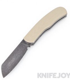 Tinus Stone STONE156 Gunstock Slipjoint Nebula Pattern Carbon Damascus Blade with Desert Tan G10 Scales/ Black Liners
