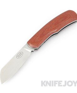 Tinus Stone STONE157 Gunstock Slipjoint with Blood Orange Micarta Scales/ White Liners