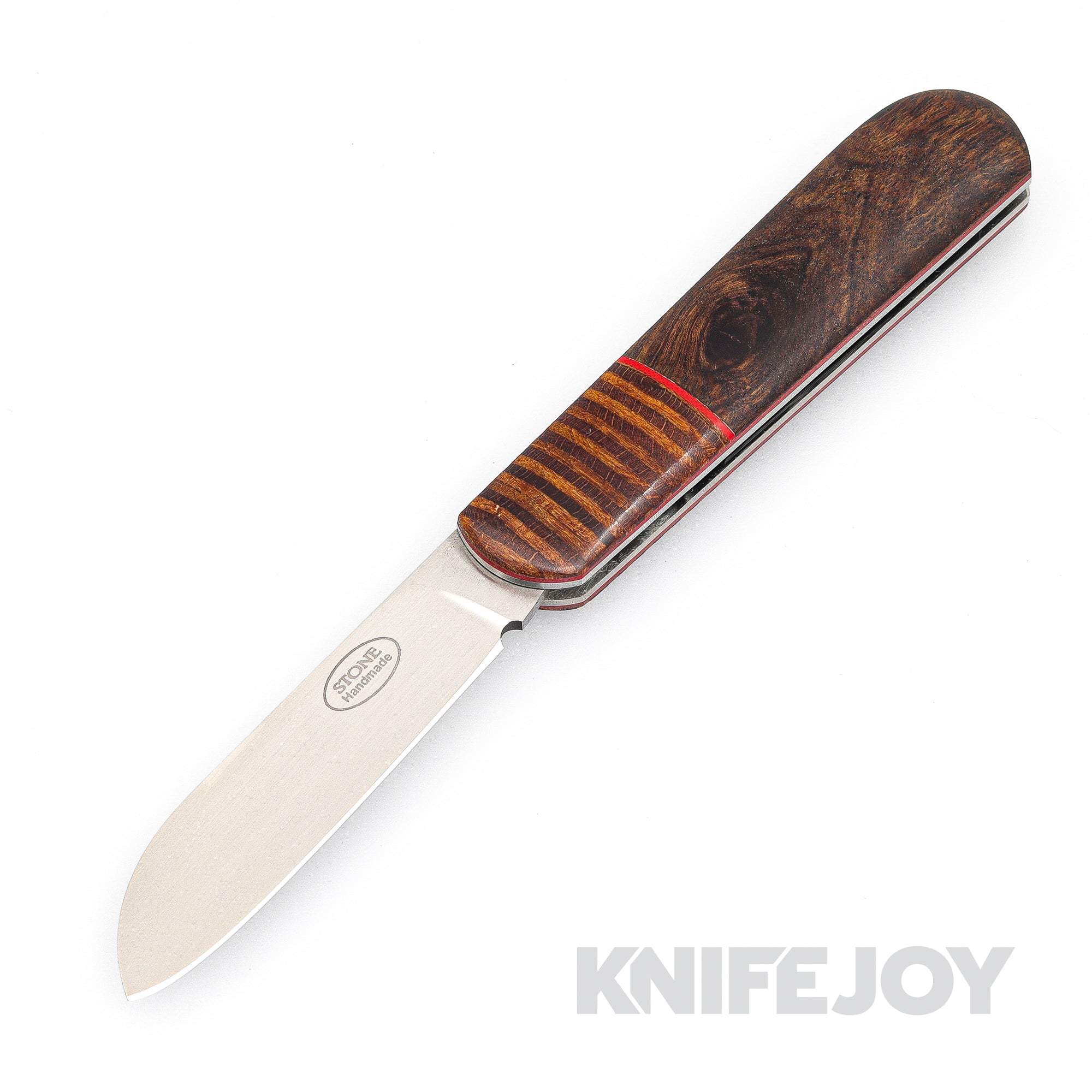 Tinus Stone STONE159 Drop Point Slipjoint with Red Bush Willow Scales/ Jabroc Bolsters/ Red Liners