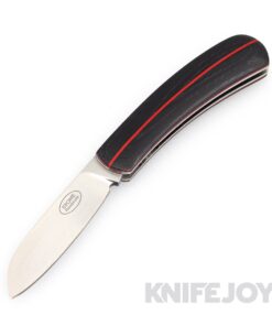 Tinus Stone STONE164 Drop Point Slipjoint with Black G10/ Red Stripe Scales/ Red Liners