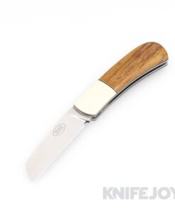 Tinus Stone STONE166 Small Modified Sheepsfoot Slipjoint with Vintage Micarta/ Ivory Micarta Bolster Scales/ Black Liners