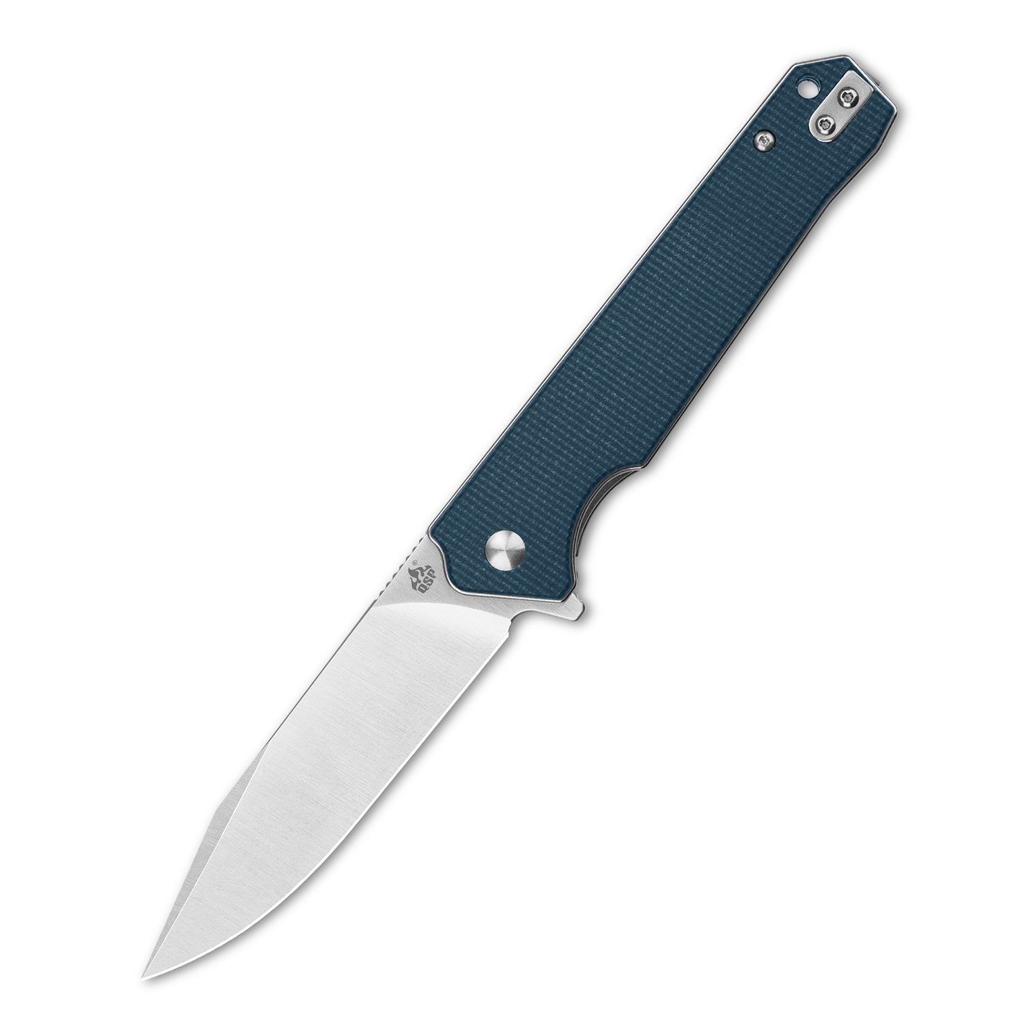 QSP Mamba V2 QS111H1 Liner Lock Knife Satin Finish Blade with Blue Micarta Handles