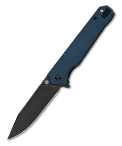 QSP Mamba V2 QS111H2 Liner Lock Knife Black Stonewash Blade with Blue Micarta Handles