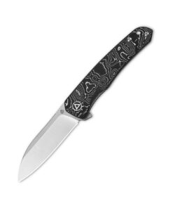 QSP Otter QS140A1 Liner Lock Knife Two Tone Satin Finish Blade with Aluminum Foil Carbon Fiber Handles