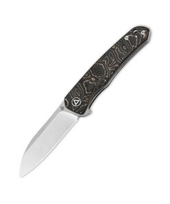 QSP Otter QS140B1 Liner Lock Knife Satin Finish Blade with Copper Foil Carbon Fiber Handles