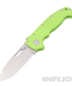 Demko Knives AD20I Shark Lock M390 Drop Point Blade with Lime Green G10 Handles- International (Hole in Blade)