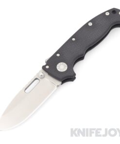 Demko Knives AD20I Shark Lock M390 Drop Point Blade with Black G10 Handles- International (Hole in Blade)