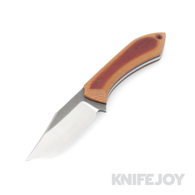 Boatright Bladeworks Custom Esker-M (Renegade) Tanto Nitro V Fixed Blade with Vintage Natural Canvas Micarta Handles