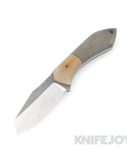Boatright Bladeworks Custom Moraine-M Nitro-V Fixed Blade with Natural/ OD Green Canvas Micarta Handles
