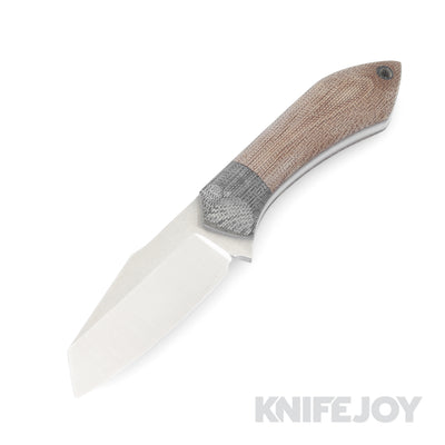 Boatright Bladeworks Custom Moraine-M Satin Nitro-V Fixed Blade with Black/ Brown Canvas Micarta Handles
