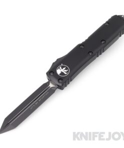 MICROTECH 230-1T UTX-85 Spartan OTF Auto Black Tactical Standard Blade with Black Aluminum Handles