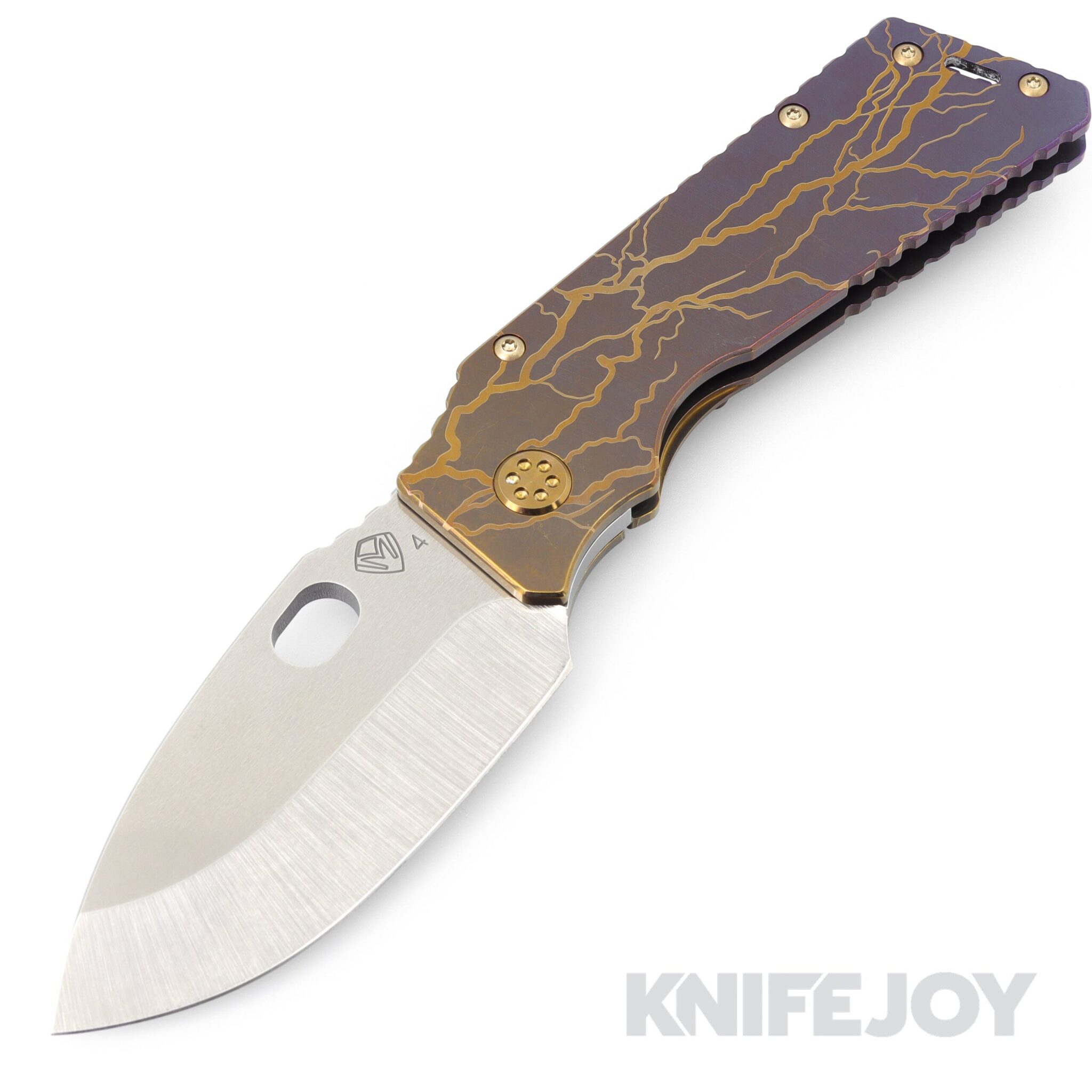 Medford Knives TFF-1 S45VN Tumbled Blade with Bronze-Violet Fade Lightning Strike Handle/ Bronze Hardware and Bronze-Violet Fade Clip