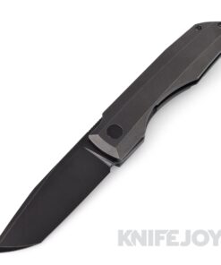 Vero Engineering Impulse Blackwash Tanto Blade Frame Lock Flipper with Blackwash Titanium Handles