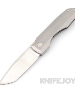 Vero Engineering Impulse Belt Satin Tanto Blade Frame Lock Flipper with Stonewash Titanium Handles