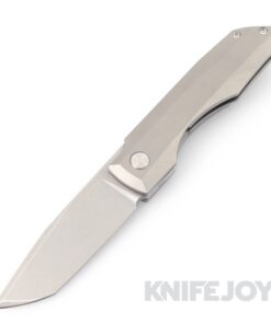 Vero Engineering Impulse Stonewash Tanto Blade Frame Lock Flipper with Stonewash Titanium Handles