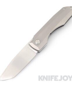 Vero Engineering Impulse Hand Rubbed Satin Tanto Blade Frame Lock Flipper with Stonewash Titanium Handles