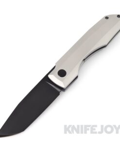 Vero Engineering Impulse DLC Tanto Blade Frame Lock Flipper with Stonewash Titanium Handles