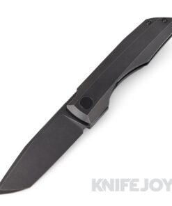 Vero Engineering Impulse Mini Blackwash Tanto Blade Frame Lock Flipper with Blackwash Titanium Handles