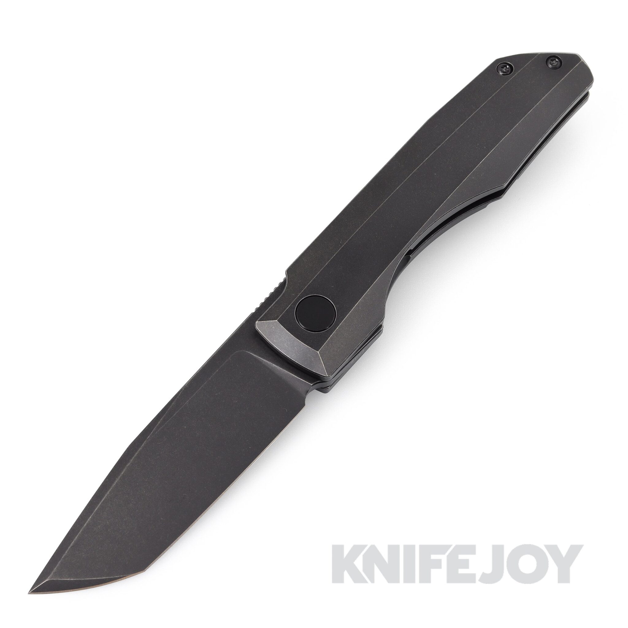 Vero Engineering Impulse Mini Blackwash Tanto Blade Frame Lock Flipper with Blackwash Titanium Handles