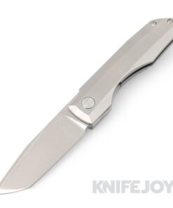 Vero Engineering Impulse Mini Stonewash Tanto Blade Frame Lock Flipper with Stonewash Titanium Handles
