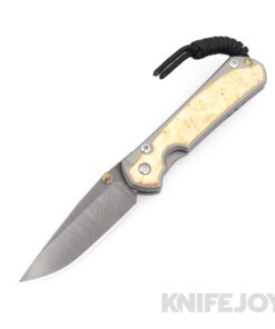 Chris Reeve Knives Small Sebenza 31 Drop Point Ladder Damascus Blade with Box Elder Inlay