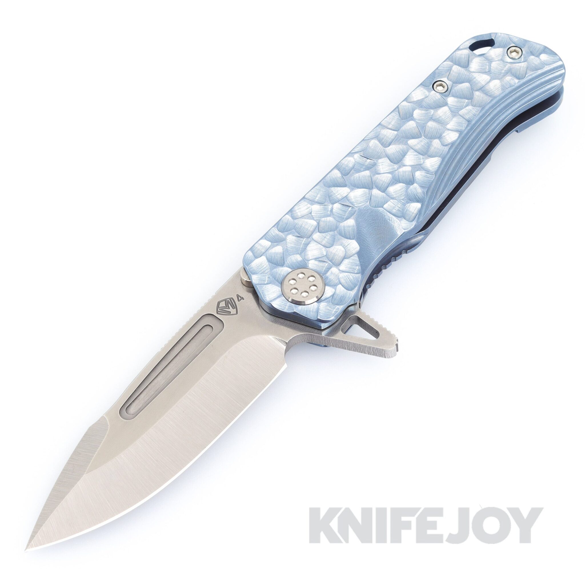 Medford Knives Proxima S45VN Tumbled Blade with Light Blue Peaks & Valleys Handles/ Standard Hardware and Clip