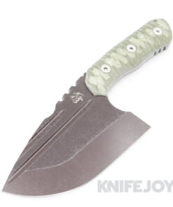 Wander Tactical WTK205 Triceratops XL Green Grooved Micarta Handle with Black Blood D2 Fixed Blade Knife