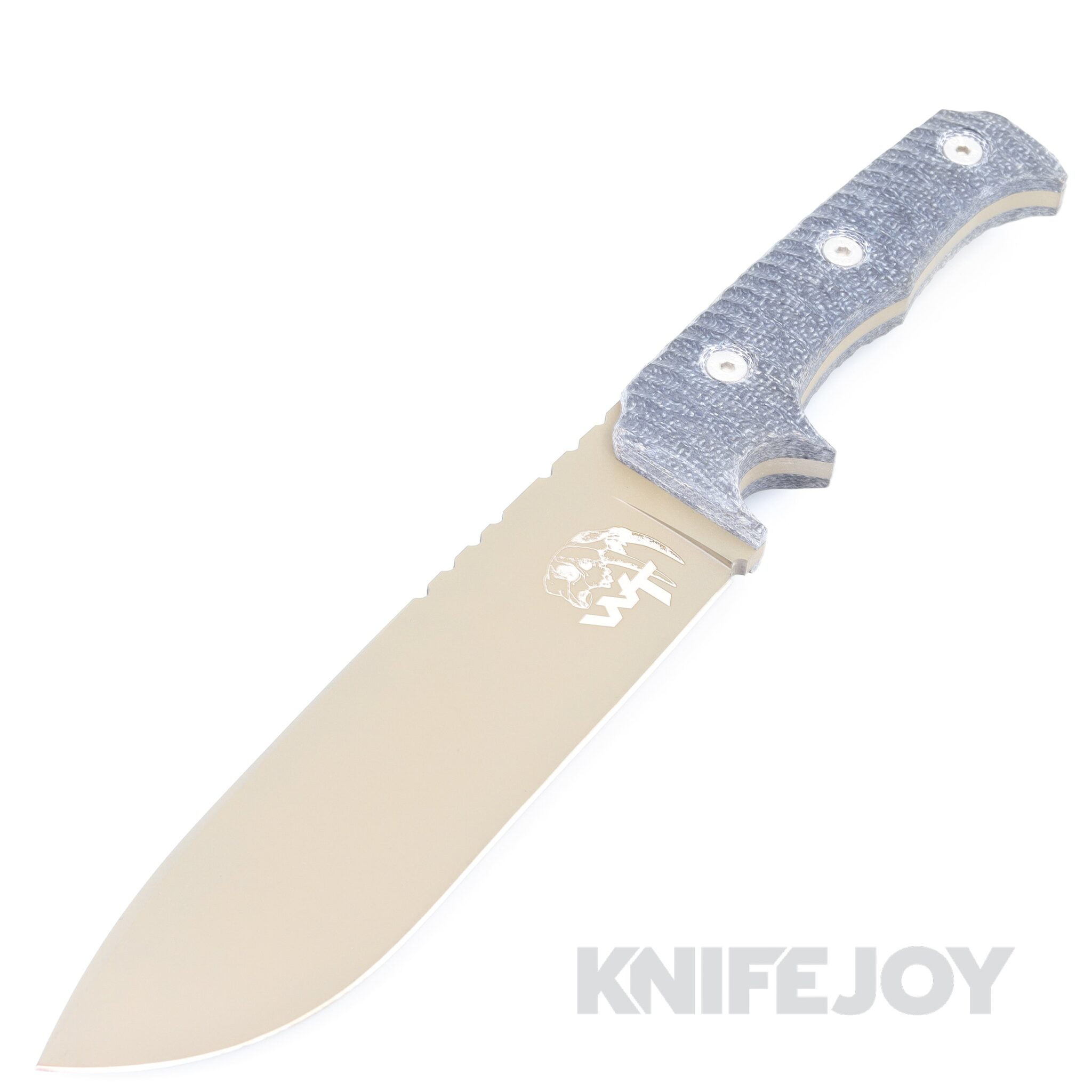 Wander Tactical WTK02BE Dimorphodon Black Grooved Micarta Handles with Gun Kote D2 Steel Fixed Blade Knife