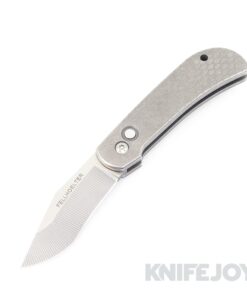 Fellhoelter Ridgeline Auto Knife Engraved Magnacut Blade with Engraved Dragon Scale Titanium Scales